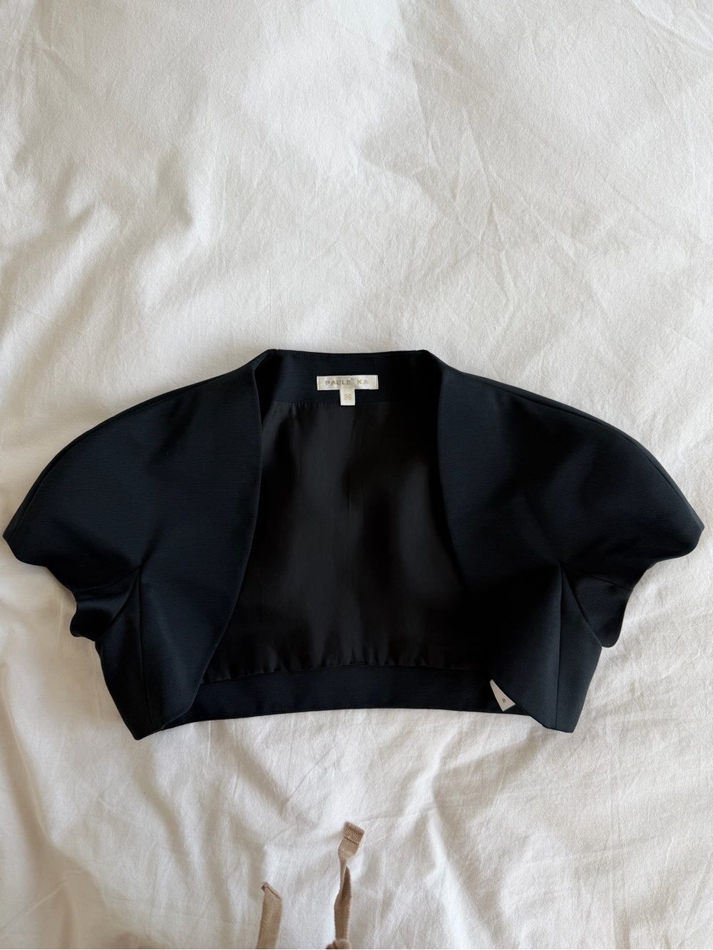 PAULE KA Black Cropped Bolero Shrug